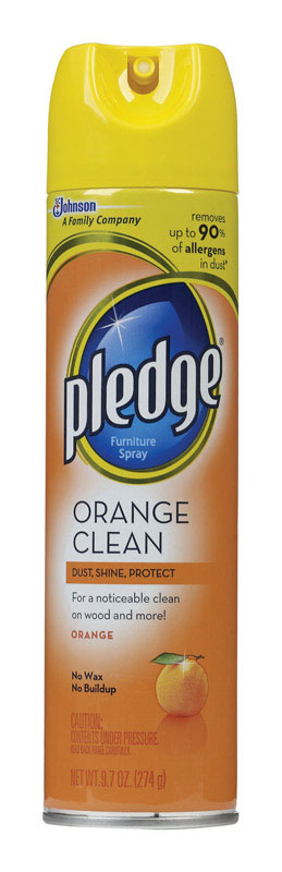 Pledge Orange Scent Furniture Polish 9.7 oz. Spray (Pack of 6).