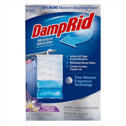 DampRid Hanging Moisture Absorber Lavender Vanilla Scent 15.4 oz (Pack of 6)
