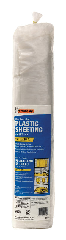 Frost King Plastic Sheeting 4 mil X 15 ft. W X 25 ft. L Plastic Clear