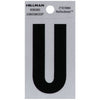 Hillman 2 in. Reflective Black Mylar Self-Adhesive Letter U 1 pc (Pack of 6)
