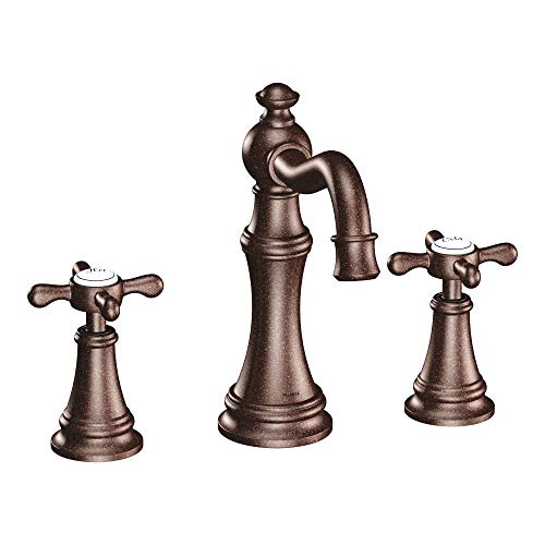 Oil rubbed bronze two-handle high arc bathroom faucet
