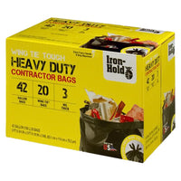 Iron-Hold 42 gal No Scent Contractor Bags Wing Ties 20 pk (Pack of 88)