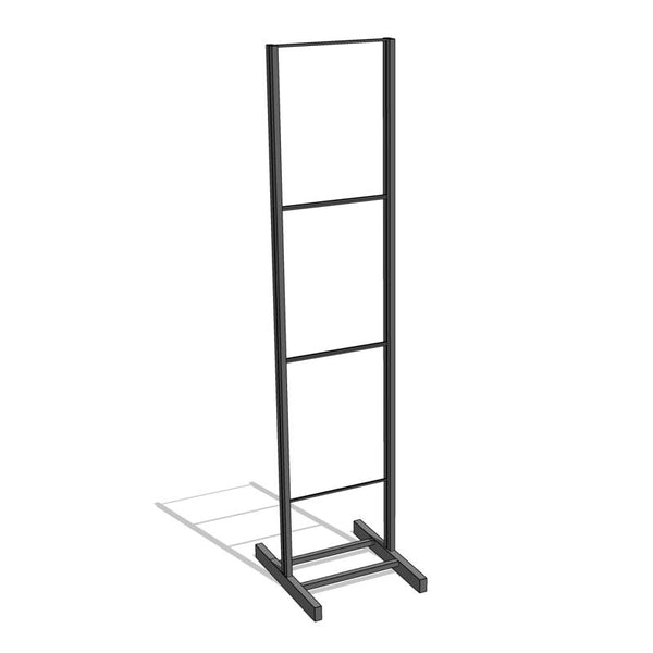 Soporte para letrero de piso de metal negro de 73 pulgadas de alto