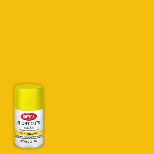 Krylon Short Cuts Gloss Sun Yellow Spray Paint 3 oz. (Pack of 6)