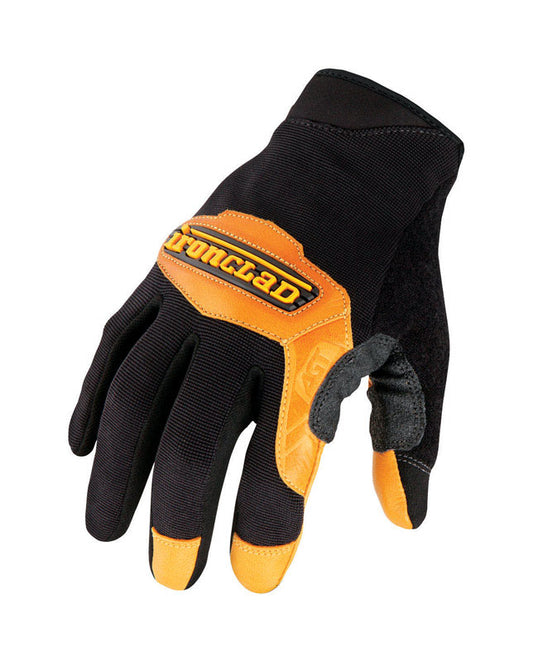 Ironclad Black Leather Water-Resistant Universal Cowboy Style Gloves X-Large with Non-Slip Grip