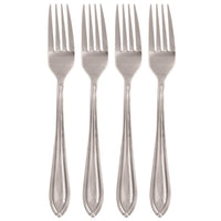 Hampton Forge Ginger Silver Stainless Steel Casual Dinner Fork Set 4 pc