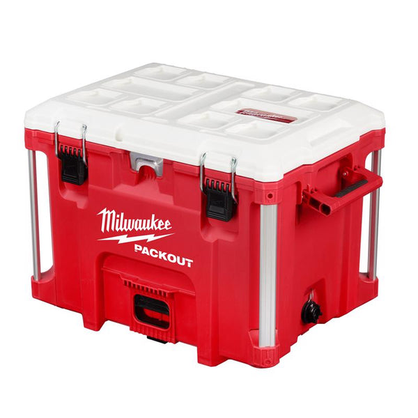 Enfriador Milwaukee Packout rojo/blanco de 40 qt