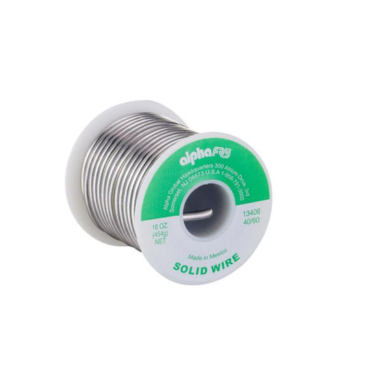 Alpha Metals 16 oz Solid Wire Solder 0.13 in. D Tin/Lead 40/60 1 pc