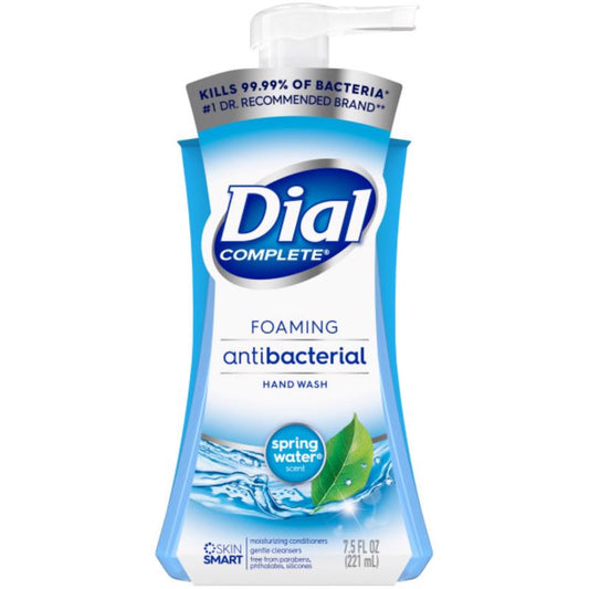 Dial Complete Spring Water Scent Antibacterial Foam Hand Soap 7.5 (Pack of 8).