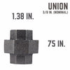 STZ Industries 3/8 in. FIP each X 3/8 in. D FIP Black Malleable Iron Union