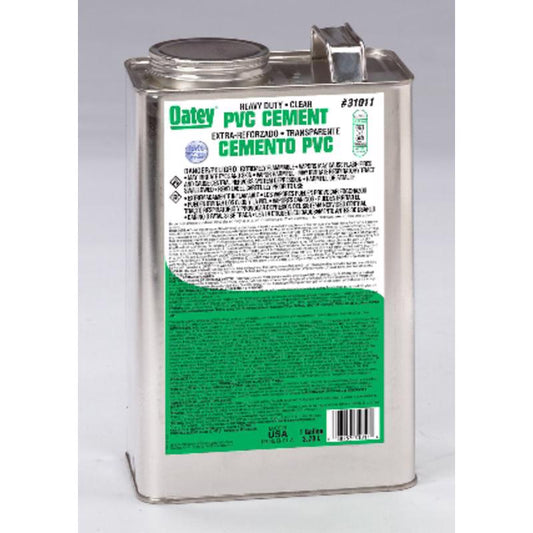 Oatey Clear Cement For PVC 1 gal (Pack of 6).