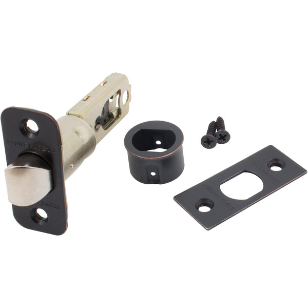 Perilla de puerta Bonn con roseta redonda, pestillo ficticio (no giratorio), negro mate de Stone Harbor Hardware