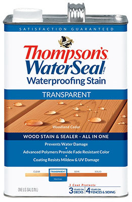 Thompson's WaterSeal Transparent Natural Cedar Waterproofing Wood Stain and Sealer 1 gal