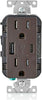 Leviton Decora 15 amps 125 V Type A/C Duplex Brown Outlet and USB Charger 5-15R 1 pk