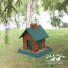 North States Log Cabin Wild Bird 1 lb Plastic Log Cabin Hopper Bird Feeder 4 ports (Pack of 2)