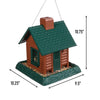 North States Log Cabin Wild Bird 1 lb Plastic Log Cabin Hopper Bird Feeder 4 ports