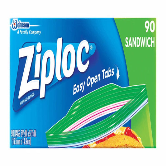 Ziploc Sandwich Bag 90 pk Clear (Pack of 12)