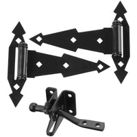 National Hardware 8 in. L Black Steel Gate Hardware Kit