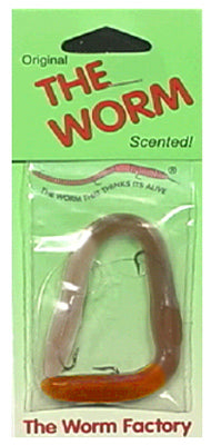 Fishing Lure, Brown/Orange Worm, 6-In.