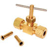 Dial 1/4 in. H x 2-3/4 in. W Brass Tan Straight Needle Valve