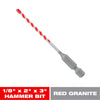 Diablo SPEEDemon 1/8 in. x 3 in. L Carbide Tipped Red Granite Hammer Bit 1 pk - Deal of The Week