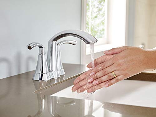 Chrome two-handle bathroom faucet