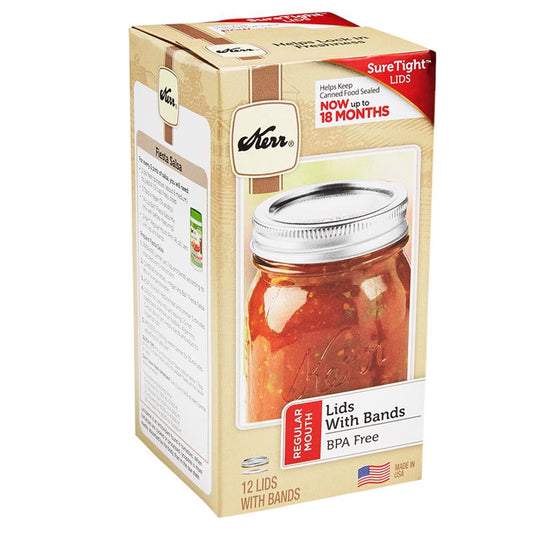 Kerr Regular Mouth Canning Lids and Bands 1 pk (Pack of 10)