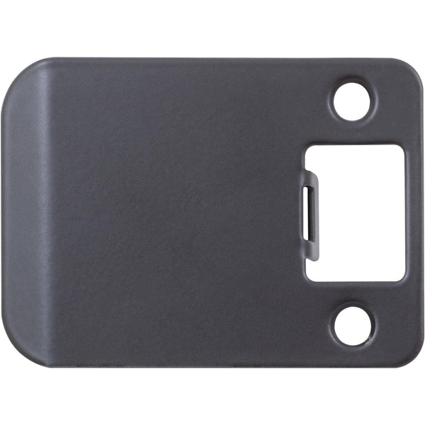 Round Corner Extended Lip Strike Plate, 2-1/4 inch x 2-1/2 inch, (3 inch Overall Length), Matte Black by Stone Harbor Hardware (A) - Deal of The Week