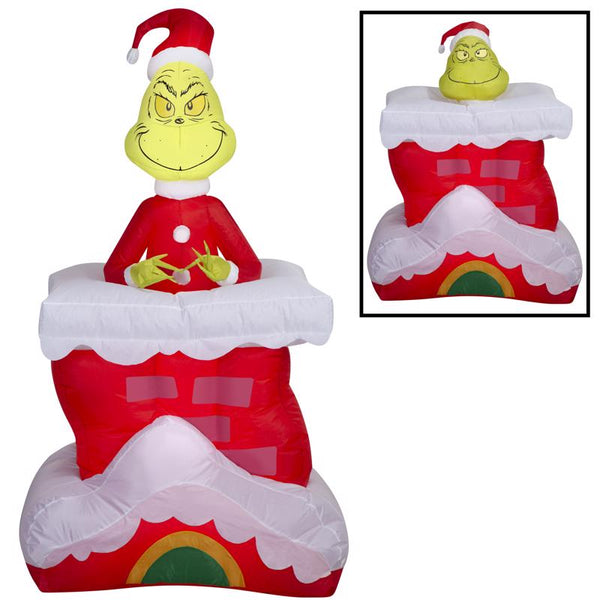 Gemmy Grinch Pop Up from Chimney 6 ft. Inflatable