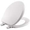 Mayfair Slow Close Round White Enameled Wood Toilet Seat