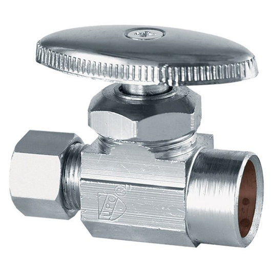 PlumbCraft 1/2 in. FIP in. X 7/16 in. Compression Chrome Plated Straight Valve