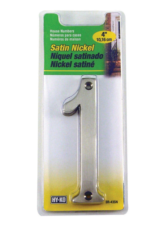 Hy-Ko 4 in. Silver Nickel Nail-On Number 1 1 pc. (Pack of 3)