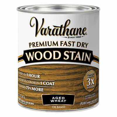 Varathane Premium Aged Wheat Oil-Based Urethane Modified Alkyd Fast Dry Wood Stain 1 qt (Pack of 2)