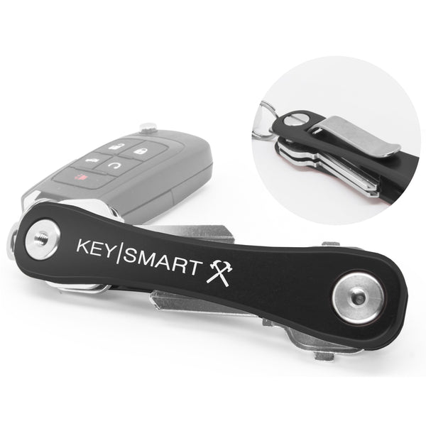 Llavero KeySmart de aluminio negro y plateado