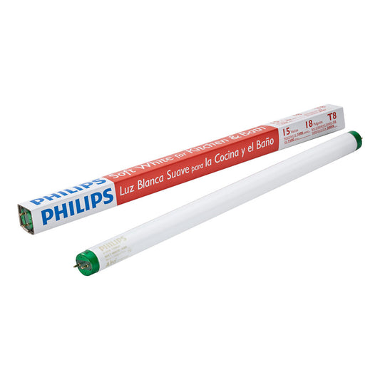 Philips Alto 15 W T8 1 in. D X 18 in. L Fluorescent Bulb Soft White Linear 3000 K (Pack of 6)