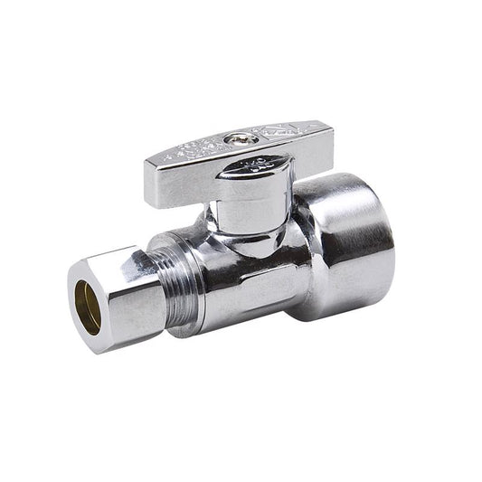 BK Products ProLine 1/2 in. FIP X 3/8 in. Compression Brass Straight Valve