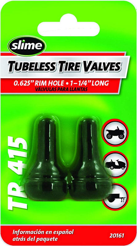 Slime Rubber 1 psi Tubeless Tire Valve 2 pk