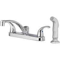 Oakbrook Collection Essentials Two Handle Chrome Kitchen Faucet Side Sprayer Included