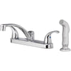 Oakbrook Collection Essentials Two Handle Chrome Kitchen Faucet Side Sprayer Included
