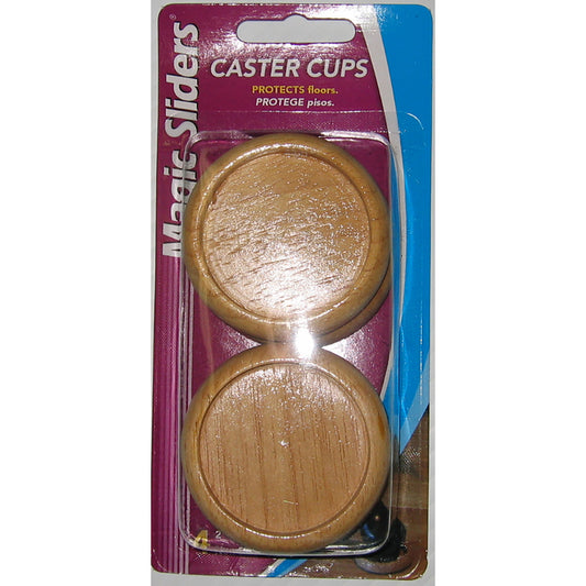 Magic Sliders Plastic Caster Cup Oak Round 2 in. W X 2 in. L 4 pk