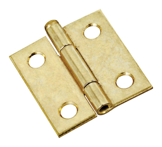National Hardware 1-1/2 in. L Brass-Plated Door Hinge 2 pk