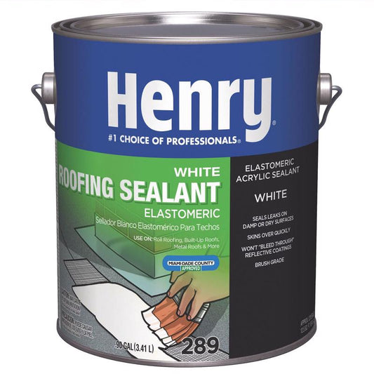 Henry Smooth White Elastomeric Acrylic Roofing Sealant 0.9 gal. (Pack of 4)