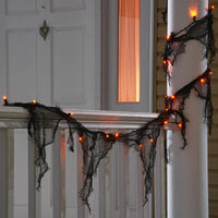 Celebrations Orange 25 ct 9 ft. LED Gauze Garland (Pack of 12)