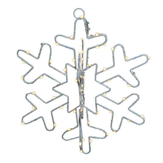 Celebrations LED Clear/Warm White Snowflake 12 in. Hanging Decor