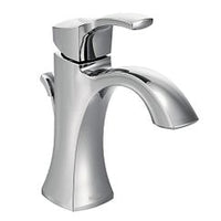 Chrome one-handle high arc bathroom faucet