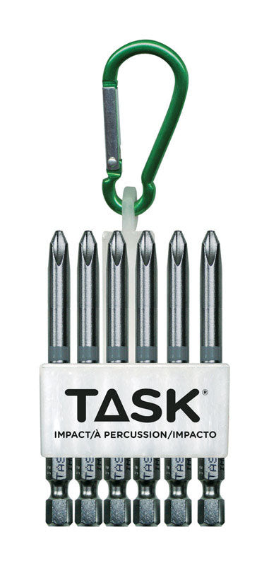 Task Tools Phillips 3 in. L Carabiner Bit Clip Steel 6 pc