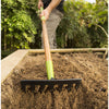 Ames 50.5 in. 7 Tine Steel Level Rake Wood Handle