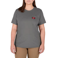 Milwaukee Gridiron L Short Sleeve Women's Round Neck Gray Tee Shirt
