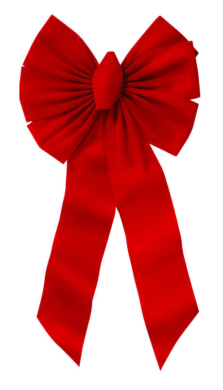 Holiday Trims Red Velvet 14 in. Christmas Bow (Pack of 12)