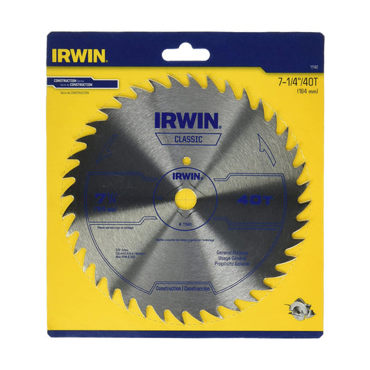 Irwin 7-1/4 in. D X 5/8 in. Classic Steel Circular Saw Blade 40 teeth 1 pk